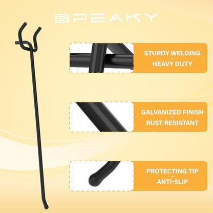 50PC 10" Pegboard Hooks for 1/4" Peg Board | Heavy Duty Black Metal Pegboard Hooks for Tools & Supplies, 30 lb Capacity Organizer Accessories for Garage, Store - size: 10 Inch