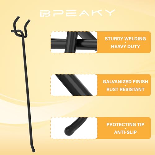 50PC 10" Pegboard Hooks for 1/4" Peg Board | Heavy Duty Black Metal Pegboard Hooks for Tools & Supplies, 30 lb Capacity Organizer Accessories for Garage, Store - size: 10 Inch