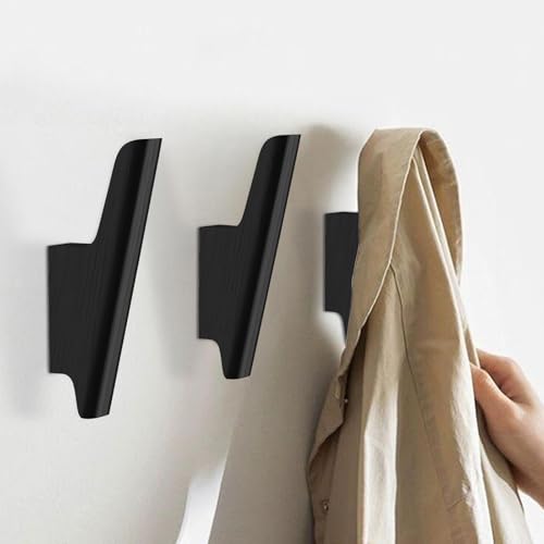 Wood Wall Hooks 4 Pack Coat Hooks Wall Mount Black Wooden Hooks for Hanging Hat, Bag, Backpack, Rustic Coat Hooks for Wall, Wood Towel Hooks for Bathrooms and Entryway Hooks (Black) - color: Black