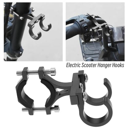 Create Idea Electric Scooter Hanger - Double Hook Holder for 18-35mm Handlebar - Aluminum Alloy, Black