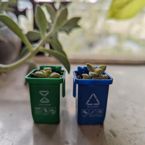 Miniature Garbage Can Set 5, Dollhouse Miniature Waste Bins, Dollhouse Mini Rubbish Garbage Trash Dump Bin, Recycle Bin, Trash Can, for Garbage Collection, Dollhouse Decoration