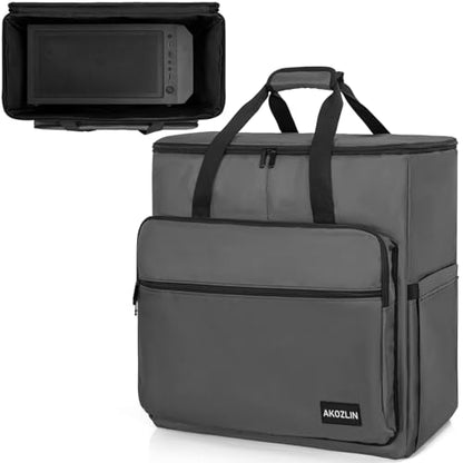 AKOZLIN PC Travel Case Desktop Carrying Case PC Bag Padded Nylon Carry Tote Bag for Transporting Computer Tower PC Chassis Keyboard Mouse Accessories Grey - color: Grey