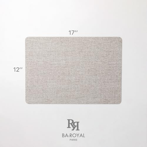 Baroyal Faux Leather Placemats Set of 6 Vinyl Washable Wipeable Table Mats for Kitchen Dining Table Heat Resistant Waterproof Modern Indoor/Outdoor Placemats Non-Slip Easy Clean Place Mats (Mix Gray) - color: C-mix Gray