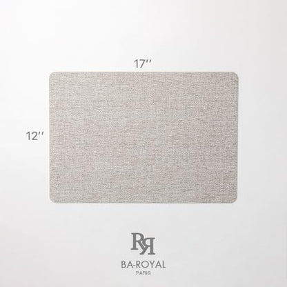 Baroyal Faux Leather Placemats Set of 6 Vinyl Washable Wipeable Table Mats for Kitchen Dining Table Heat Resistant Waterproof Modern Indoor/Outdoor Placemats Non-Slip Easy Clean Place Mats (Mix Gray) - color: C-mix Gray