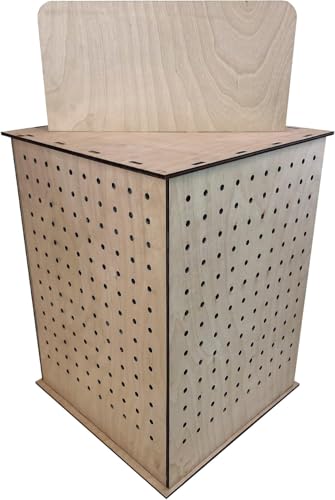 TORCHED DISPLAYS Rotating Display Stand | 22.5 x 16.76-inch | Rotating Organizer Wood Pegboard | Pegboard Display Stand for Craft Shows, Vendor Events, Jewelry, Accessories | Natural - style: Natural