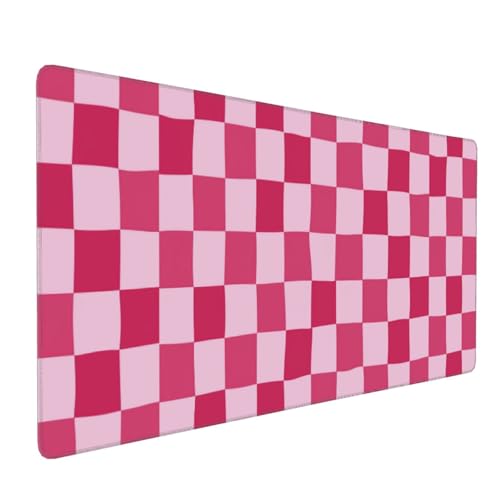 Pink Purple Checkerboard Mouse Pad Large Desk Mat for Keyboard and Mouse Non-Slip Gaming Mousepad Office Desk Accessories for Computer 35.4x15.7Inch - color: Pink Purple Checkerboard