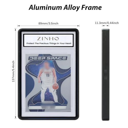 ZINHO Graded Card Case Magnetic Aluminum Alloy Slab Protector Display Case Fits BGS Cards, UV Protection (Black) - color: Black, style: BGS Card Case