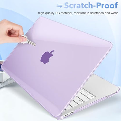 May Chen for MacBook Neo 13 inch Liquid Retina Display ((2026 Release A3404), Slim & Lightweight Protective Case with Screen Protector&Keyboard Cover&Dust Plug, Crystal Purple - color: Crystal Purple