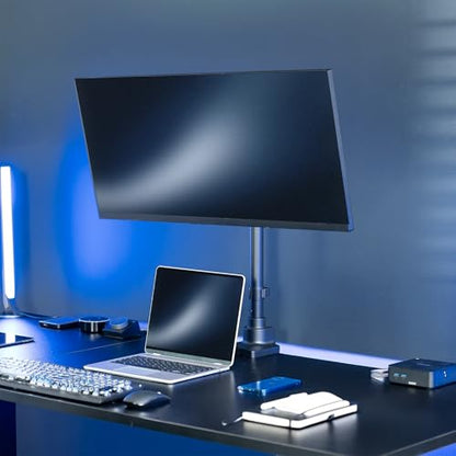 VIVO Pneumatic Arm Single Ultrawide Monitor Extra Tall Desk Mount for Up to 49 inch Screens, Heavy Duty Clamp, Holds Ultra Wides Up to 44 lbs, Black, STAND-V110K - size: Single Mount, style: Desk Mount