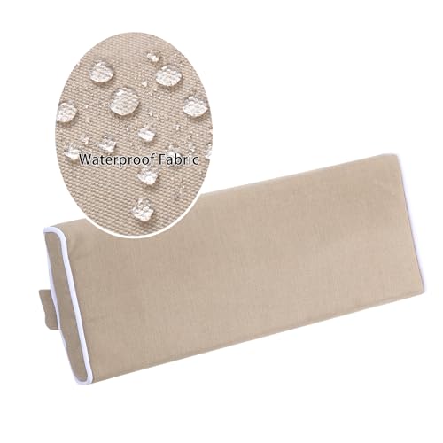 Enipate Outdoor Chaise Lounge Head Pillow, Pack of 2 Water Resistant Headrest Pillows with Elastic Band for Pool Patio Chairs - color: Khaki