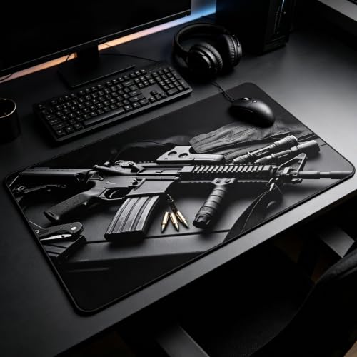 31.5x11.8 Inch Non-Slip Long Extended Large Gaming Mouse Pad with Stitched Edges XL Laptops Keyboard Mouse Mat(AK47) - color: AK47