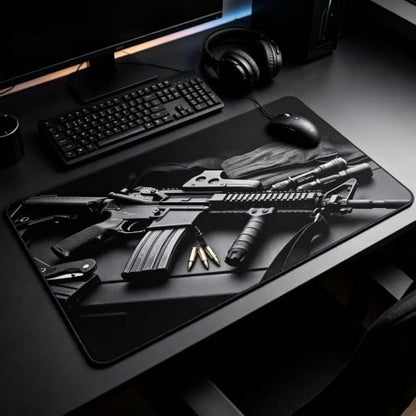 31.5x11.8 Inch Non-Slip Long Extended Large Gaming Mouse Pad with Stitched Edges XL Laptops Keyboard Mouse Mat(AK47) - color: AK47