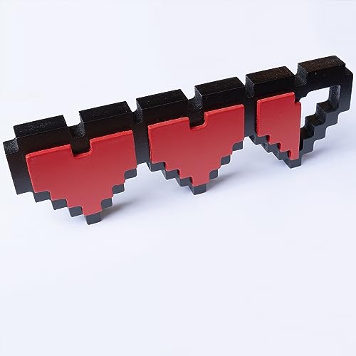 INSOVITA Gaming Logo Sign, Gaming Decor, Small Pixel Heart Container, Small Game Room Decor, Hanging Gaming Wall Decor, Great Gamer Gifts, Retro Gaming Stuff (Rustic Wood Material)