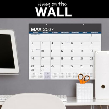 Desk PAD: 22" x 17" Large Print Desk Pad Calendar, APR 2026 - DEC 2027, 21 Months, (Black) - color: Black