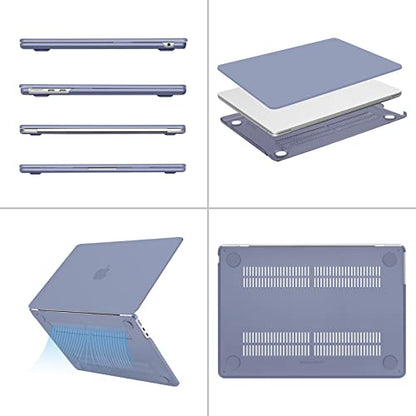MOSISO Compatible with MacBook Air 13 inch Case M5 2026 M4 2025 M3 M2 2024-2022 A3449 A3240 A3113 A2681, Scratches-Resistant Protective Hard Shell for MacBook Air 13.6 inch Case, Lavender Gray - color: Lavender Gray