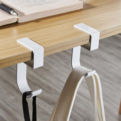 4Pcs Desk Hook Nail Free Clamp-On Under Desk Schoolbag and Handbag Hanger - Suitable for under 3cm/1.18 inch Thick Plate (4 White) - style: 5 type hooks white