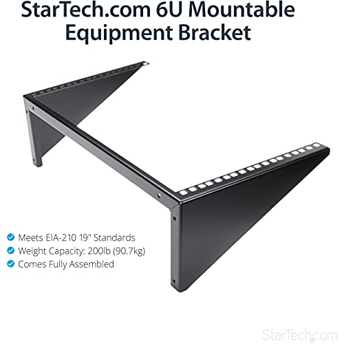 StarTech 6U Vertical Wall-Mount Patch Panel Rack, 19in, TAA (RK619WALLV) - size: 6U
