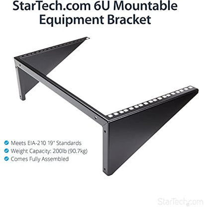 StarTech 6U Vertical Wall-Mount Patch Panel Rack, 19in, TAA (RK619WALLV) - size: 6U