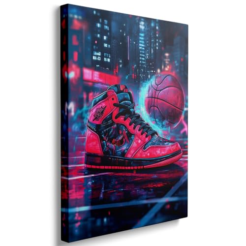Ypxzzj Graffiti Sneaker with Basketball Poster Canvas Wall Art for Boy’s Room,Trendy Sport Shoe Artwork for Gym Wall Decor,Hypebeast Shoe Picture for Home Decor Framed Ready to Hang (12''x16'') - color: sneaker04, size: 16"L x 12"W