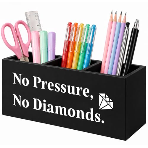 Inspirational Pen Holder for Desk, Motivational Gifts for Women Men, Positive Affirmation Quotes Wooden Box Sign Desk Storage Organizer for Home Office Decoration - color: Positive Quotes