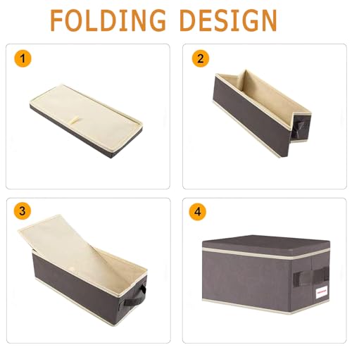 CD/DVD storage box Universal, stackable CD/DVD organizer with lid, Blu-ray disc media holder, video game disk, album, 4Pack can hold 180cd / 80dvd Brown - size: 4pack Brown