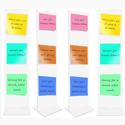 4-Piece Message Board, Memo Board,Double-Sided Desktop Display Stand, Office Communication Tool (4)