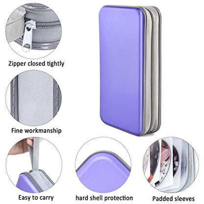 DVD Case, Bivisen CD Case Holder Wallet Binder 96 Capacity CD/DVD Cases Storage Holder Binder Organizer Wallet Book for Car Home Travel (Light Purple) - color: Light Purple