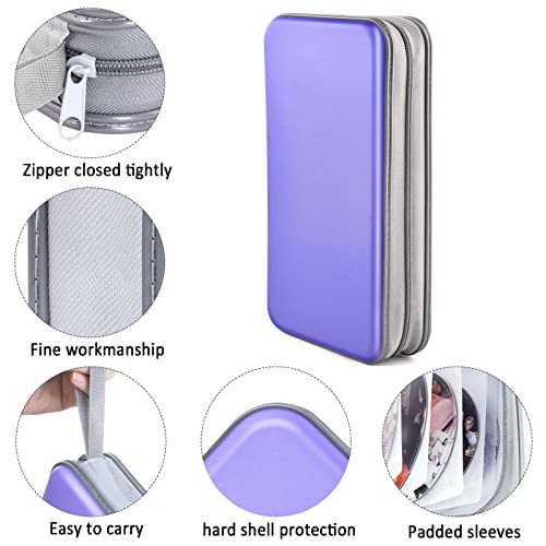 DVD Case, Bivisen CD Case Holder Wallet Binder 96 Capacity CD/DVD Cases Storage Holder Binder Organizer Wallet Book for Car Home Travel (Light Purple) - color: Light Purple