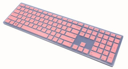 Silicone Keyboard Skin Cover Compatible for Dell Wireless Bluetooth Keyboard KM7321W, Dell Pro Keyboard KB500 & KM5221W (Pink) - color: Pink