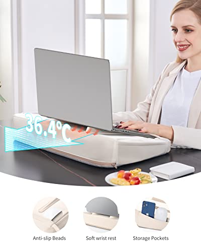 SAIJI Computer Lap Desk with Pillow Cushion,Ultra Lightweight Portable Computer Stand Desk for Couch, Bed & Chair - size: Medium