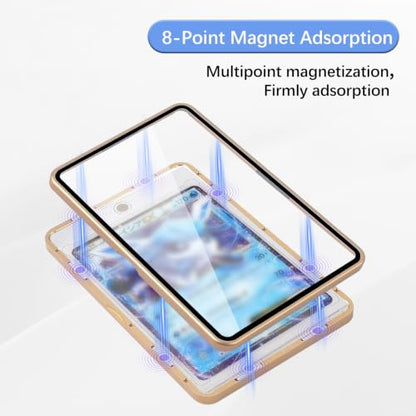 Magnetic Card Case, Premium Aluminum Alloy Protector with 9-Point Lock, Personalized Slab Bumper with One Touch Card Holder, Fits Trading Cards, Sports Cards, Game Cards, Collectible Cards (Gold) - color: Gold, style: Card Case