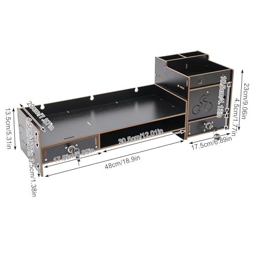 Computer Monitor Stand, Computer Rack with Drawers, Two top Platforms Desk Organizer Monitor Stand with Extra Large Storage Desktop Computer Stand for PC, Laptop, Printer, Screen, TV (05) - size: 05