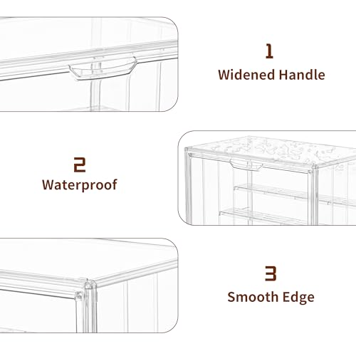 Display Case for Collectibles 4 Layer Updated Adjustable Acrylic Display Case with Magnetic Door Clear Stackable Display Box Hobby Display Cases for Figures, 1 Pack - size: XLarge 1Pack
