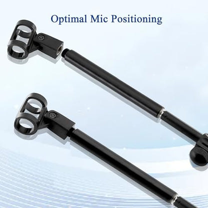 Mic Stand Extension Tube with 3/8" to 5/8" Microphone Extension Pipe Adapter for Mic Booms,Arm Stand 2 Pack