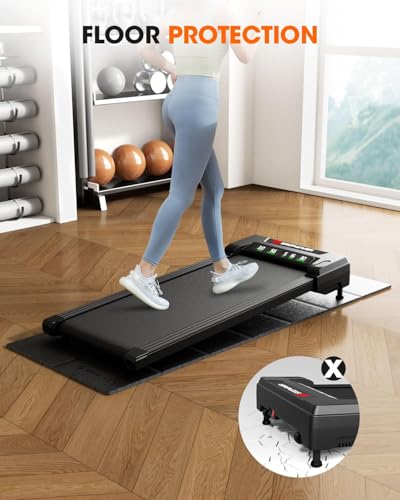 Stepwaver Walking Pad Mat for Carpet Floor, 68"x24", Treamill Mat for Hardwood Floors, High Density, 1/3 Thickness, Folable, Floor Protection for Bike, Elliptical, Treadmill - size: 68.1"L x 24.1"W x 0.3"Th