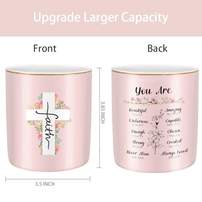 Ceramic Pen Holder for Desk Cute, Pencil Holder Cup, Makeup Brush Holder Pink, Multi-Functional Organizer for Office, Religious Style - color: Religious Style