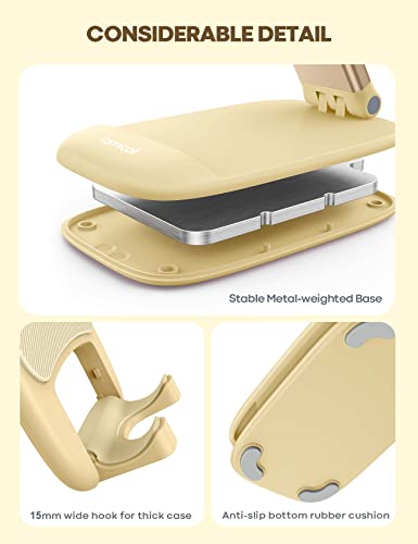 Lamicall Phone Stand for Desk - Telephone Stand Desk Accessories Desktop Office Must Have, Compatible with iPhone 17 16 15 14 13 Pro Max Mini, 12 11 XR X 8 7 6 Plus SE, 4-8'', Yellow - color: Yellow