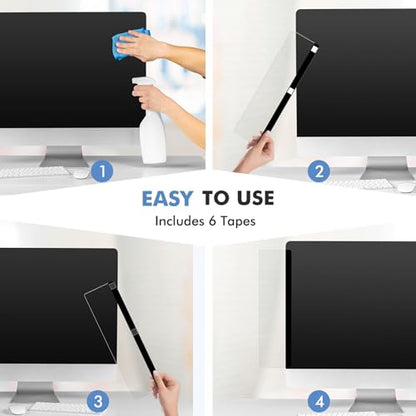 DOLLAR BOSS 2 Pcs 11" x 3.1" Transparent Acrylic Monitor Memo Board | Monitor Side Panel, Computer Screen Note Holder, Office Desk Accessories, Message Board for Sticky Notes, Fits PC & Laptop - size: 11''x3.1''-2pcs