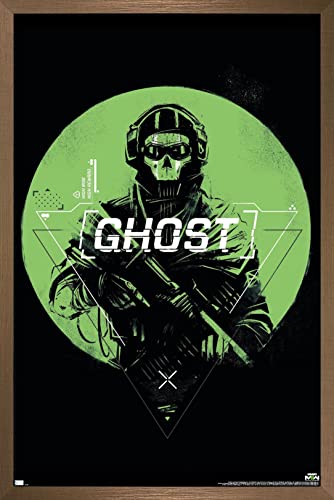 Trends International Call of Duty: Modern Warfare 2 - Ghost Emblem Wall Poster, 14.725" x 22.375", Bronze Framed Version - color: Bronze Framed Version, size: 22.4"L x 14.7"W