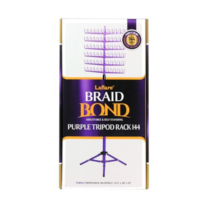 Laflare Standing Braid Hair Organizer – 144 Pegs Hair Extension Holder, Divider & Display Stand for Hair Braiding, Height Adjustable Rack, Easy to Assemble (Purple) - color: Purple
