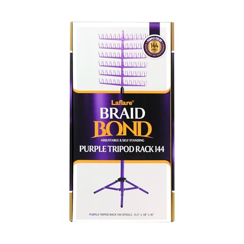 Laflare Standing Braid Hair Organizer – 144 Pegs Hair Extension Holder, Divider & Display Stand for Hair Braiding, Height Adjustable Rack, Easy to Assemble (Purple) - color: Purple