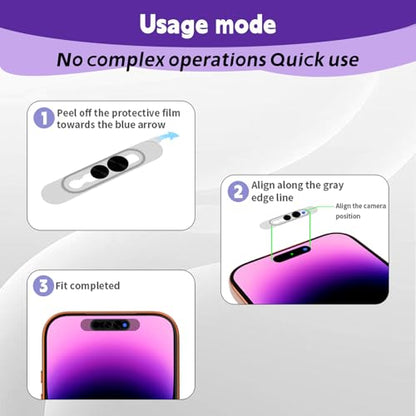 Front Camera Privacy Cover Compatible for iPhone 17/16/15/14 Pro & Pro Max, [2 Pack] Anti-Spy Lens Protector, On/Off Face ID Compatible Slide Cover, Camera Protector for Privacy & Security (Black)