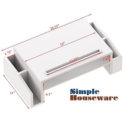Simple Houseware Desk Monitor Stand Riser with Adjustable Organizer Tray, White - color: White