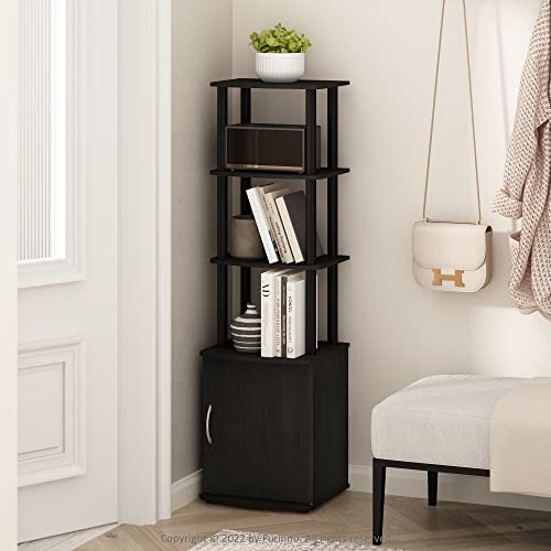 Furinno Turn-N-Tube Tall TV Entertainment Side Table Display Rack with Storage Cabinet, 3-Tier, Blackwood/Black - color: Blackwood/Black, size: 3-Tier Cabinet