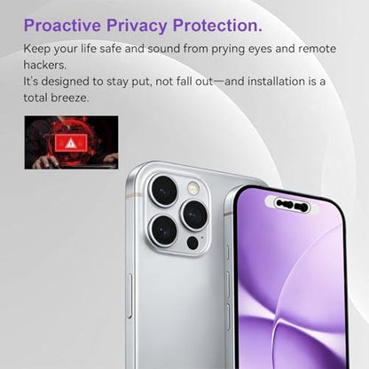 Front Camera Privacy Cover Compatible for iPhone 17/16/15/14 Pro & Pro Max, [2 Pack] Anti-Spy Lens Protector, On/Off Face ID Compatible Slide Cover, Camera Protector for Privacy & Security (Black)