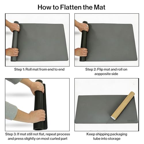 POCHAR Vegan Leather Desk Mat 31" x 16" - Desk Pad Protector for Desktop | Non-Slip PU Leather Dual-Sided Office Desk Blotter for Laptop Mouse Keyboard - Waterproof Writing Signing Pad, Gray - color: Gray