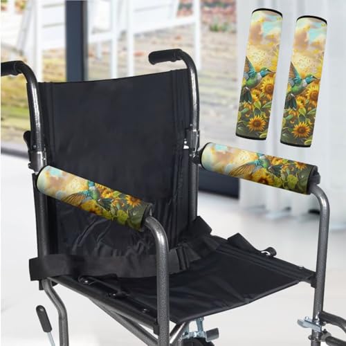 Wheelchair Armrest Covers Wheel Chair Accessories Adults 2 Pack Wheelchair Arm Pads for Office Transport Chair Pressure Relief Hummingbird - color: Hummingbird