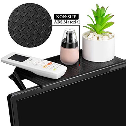Blulu 2 Pieces TV Top Shelf Adjustable Screen Shelf TV Monitor Top Bracket for Cellphone Stand, Media Boxes, Game Console, Router and Home(11.8 x 4.7 Inch,Black) - size: 11.8 x 4.7 Inch