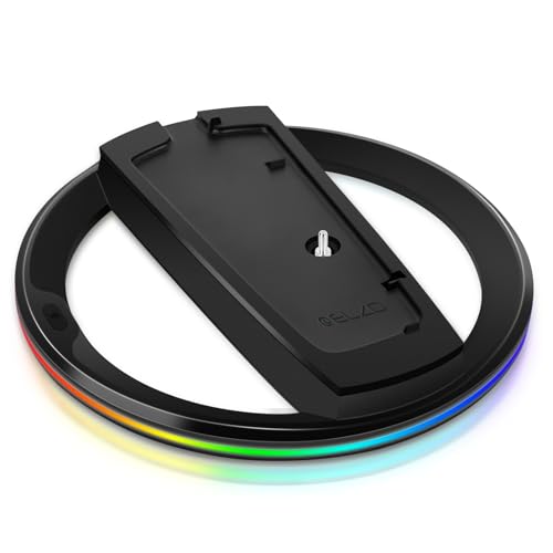 ELZO Vertical Stand for PS5 / PlayStation 5 Pro / PS5 Slim Consoles, PlayStation 5 Vertical Holder with RGB Lights, Black