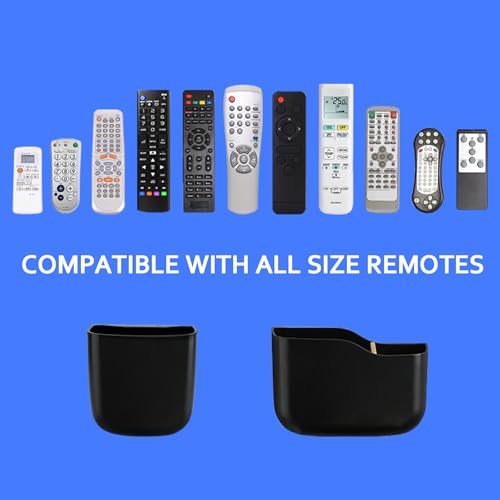 Remote Holder Wall Mount TV FAN Remote Control Holder Bedside Caddy Wall Organizer Phone Holder for Office Adhesive Media Player Controller Holder Box Tray Home Desk Nightstand 1 BIG 1 SMALL BLACK - color: 1BIG1SAMLL BLACK